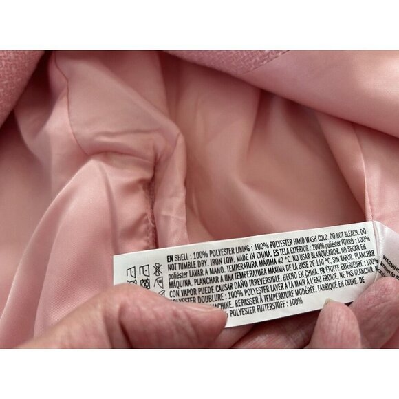 ENDLESS ROSE Womens Tweed Single Breasted Blazer Jacket Pink Size M - Picture 16 of 16
